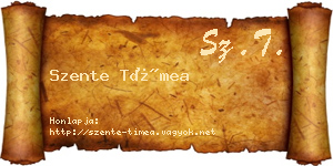 Szente Tímea névjegykártya